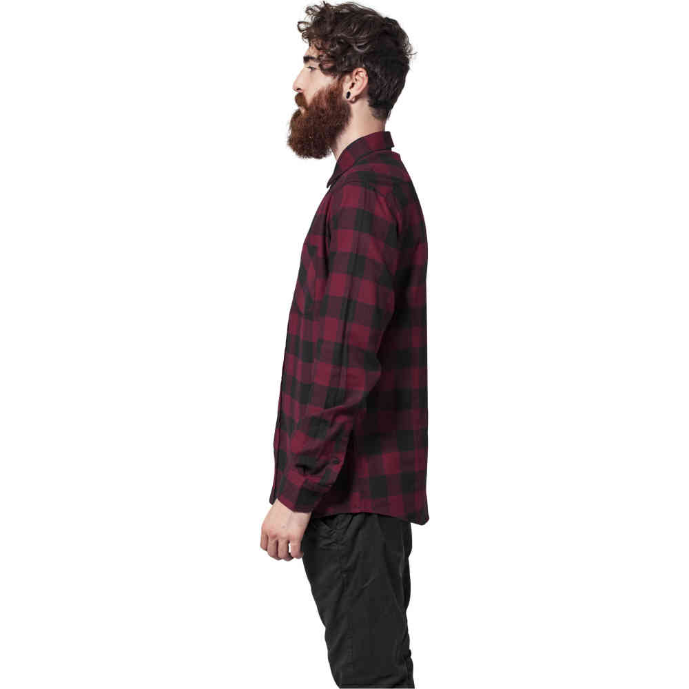 Urban Classics - Checked Flanell Chemisier - Noir/Rouge